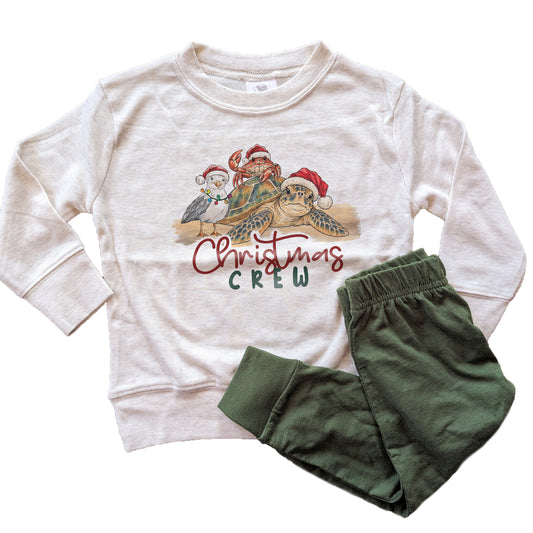"Christmas Crew" Beach Theme Holiday Pajama Set