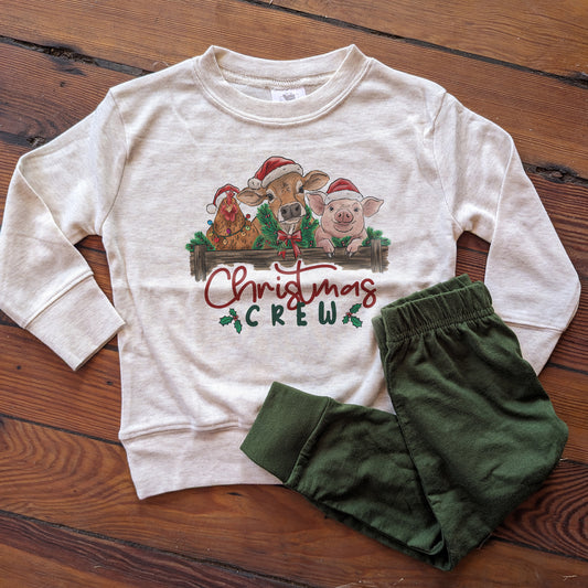"Christmas Crew" Farm Animal Holiday Pajama Set