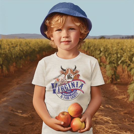 Retro Virginia State Fair Farm Animal Fall Kid Tee