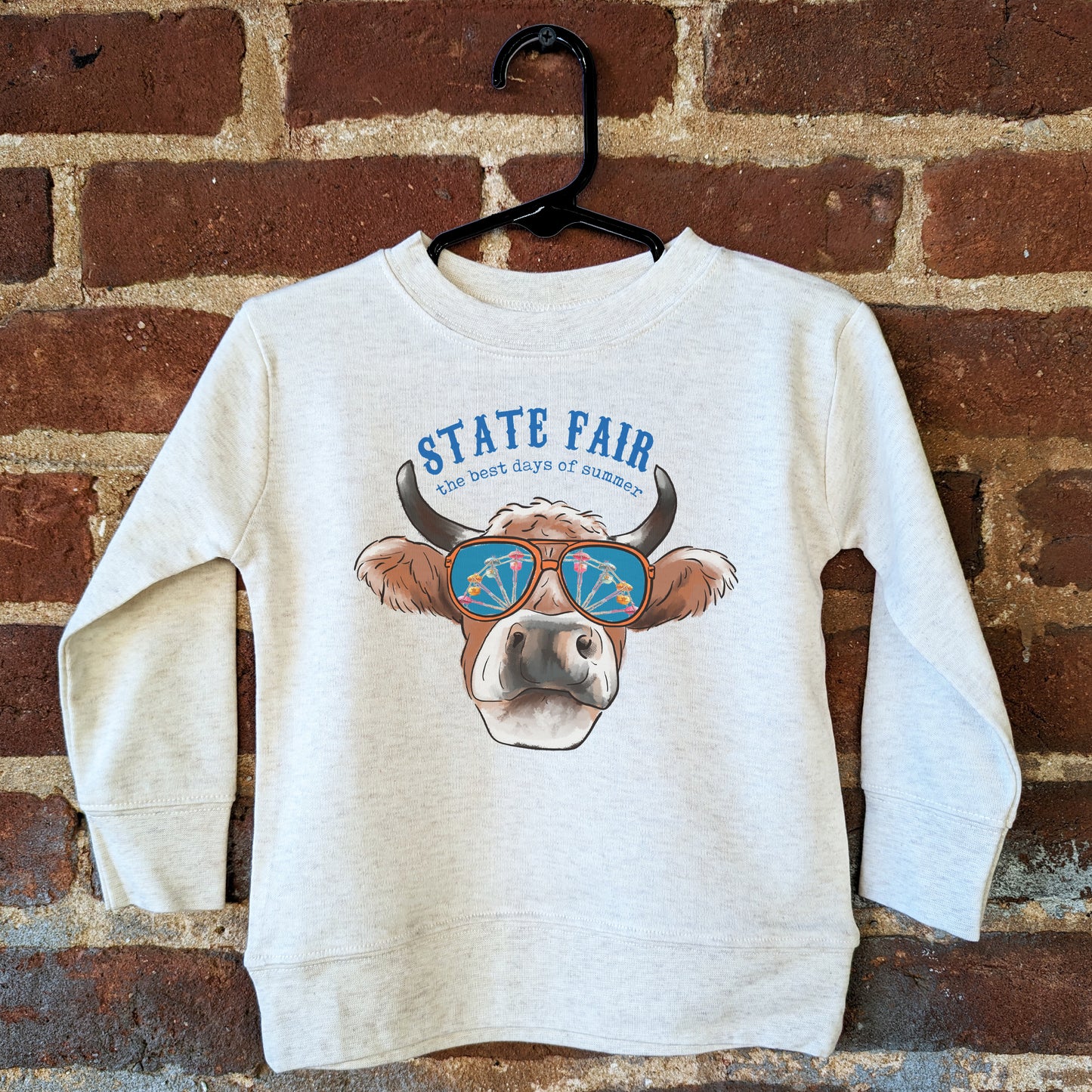 State Fair "best day of summer" Cow Fall Long Sleeve Shirt for Kids