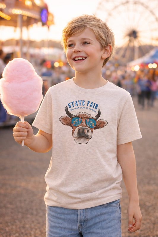State Fair "best day of summer" Cow Fall Tee for Kids