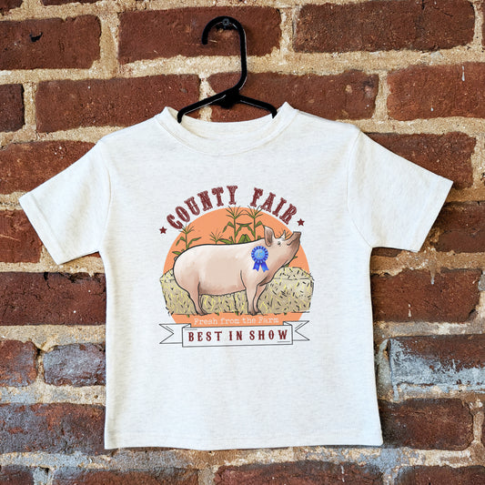State Fair "best in show" Pig Fall Tee for Kids