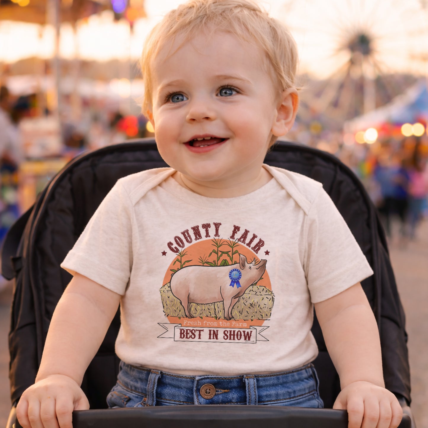 State Fair "best in show" Pig Baby Fall Body Suit