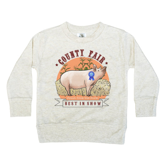 State Fair "best in show" Pig Long Sleeve Fall Shirt for Kids