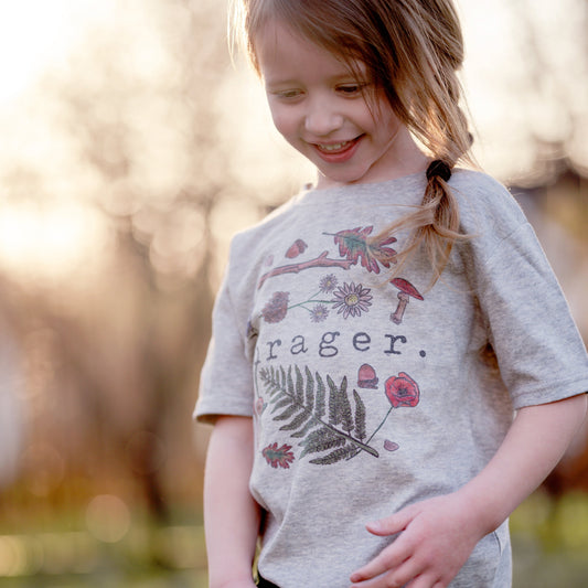 "Forager" Nature Loving Outdoor Enthusiast Design for Toddlers and Youth