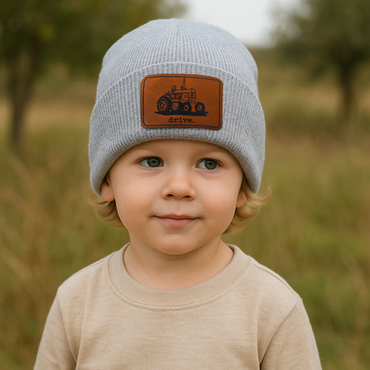 "Drive" Tractor Country Kid Beanie Hat | One Size Fits All | FOUR Color Options