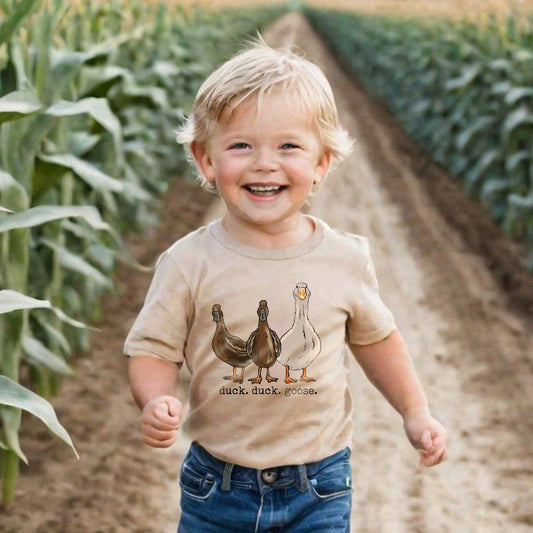 "duck. duck. goose" Toddler/Youth Beige tee