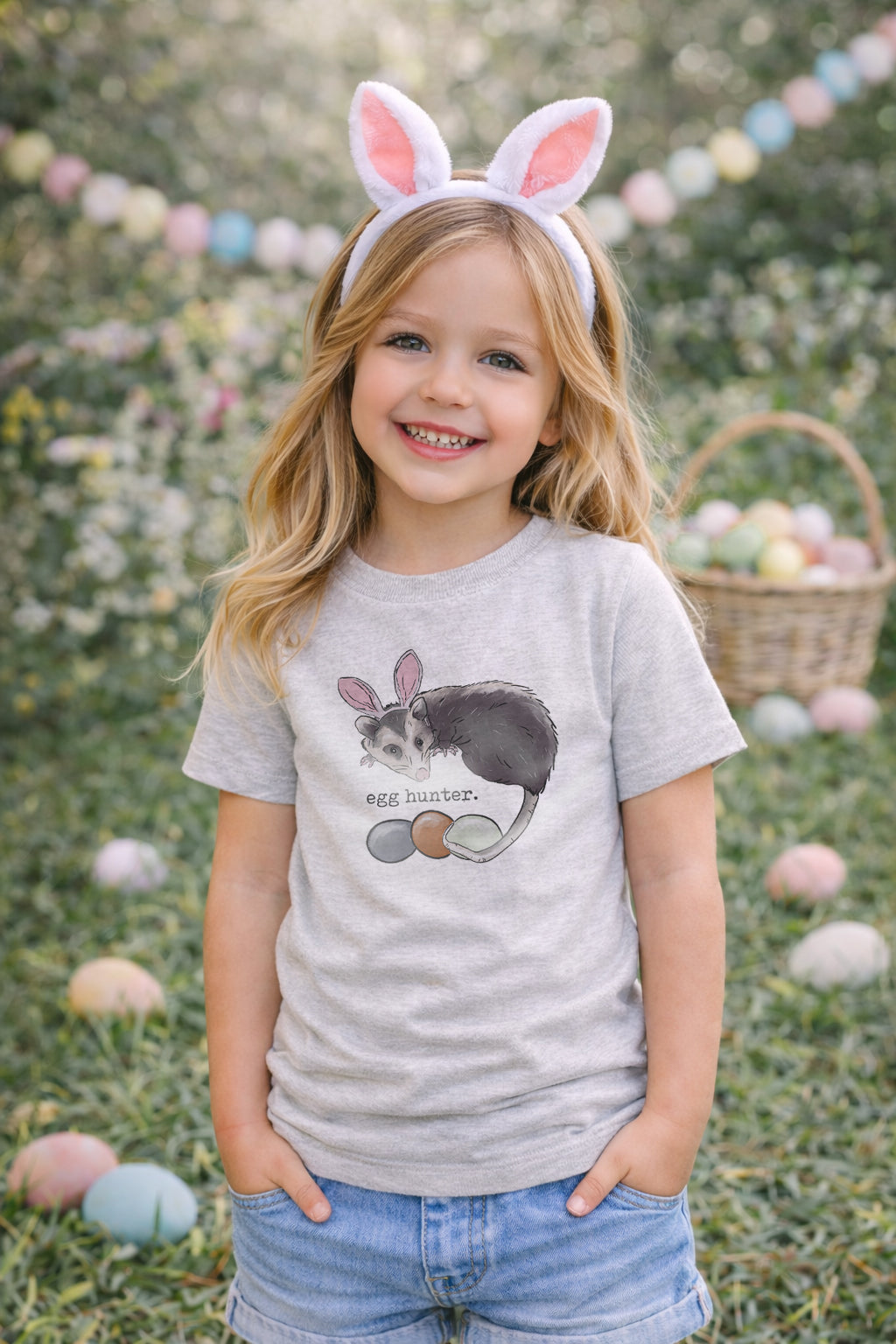 "Egg Hunter" Opossum Easter T-Shirt for Boys