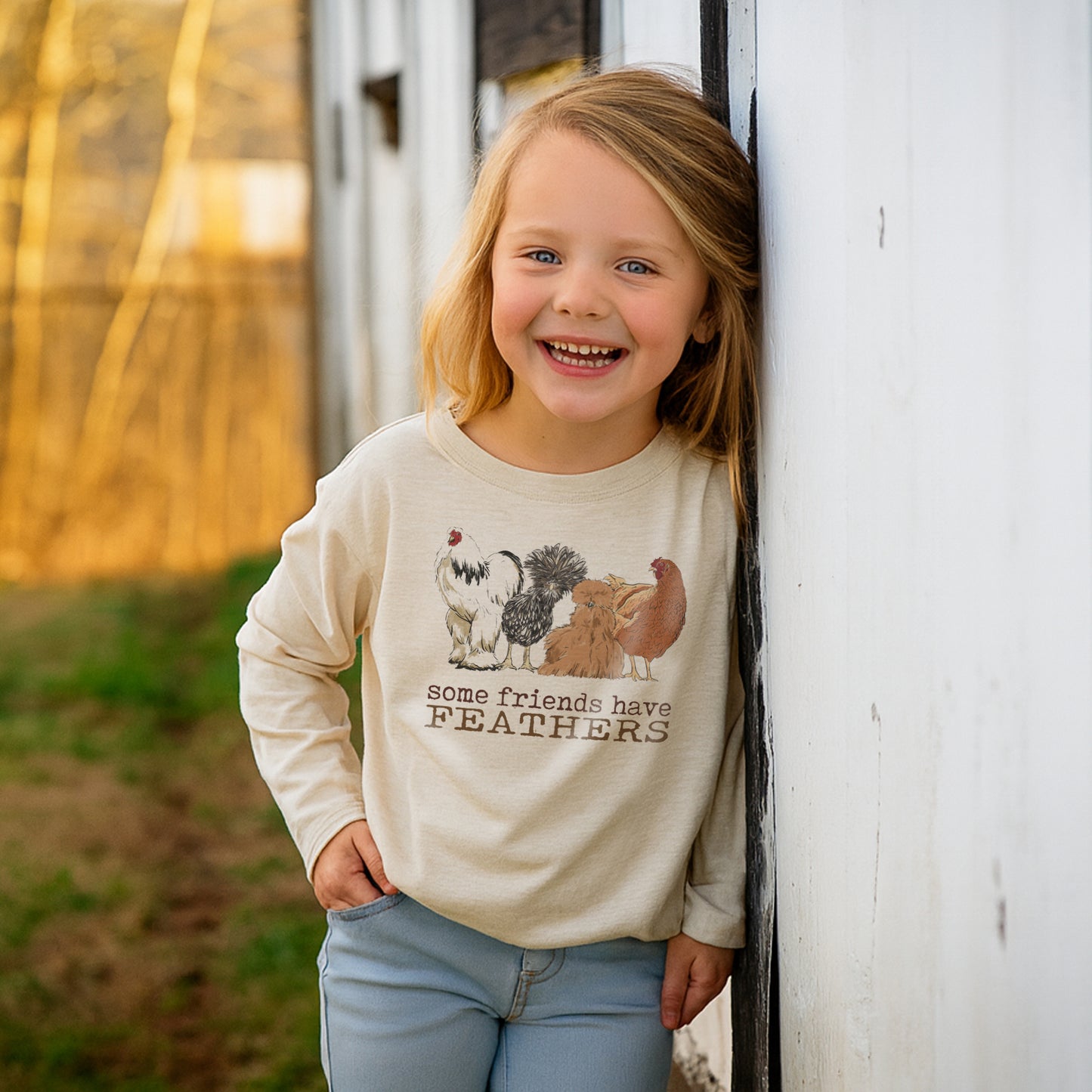 "Some friends have Feathers" Toddler Pullover