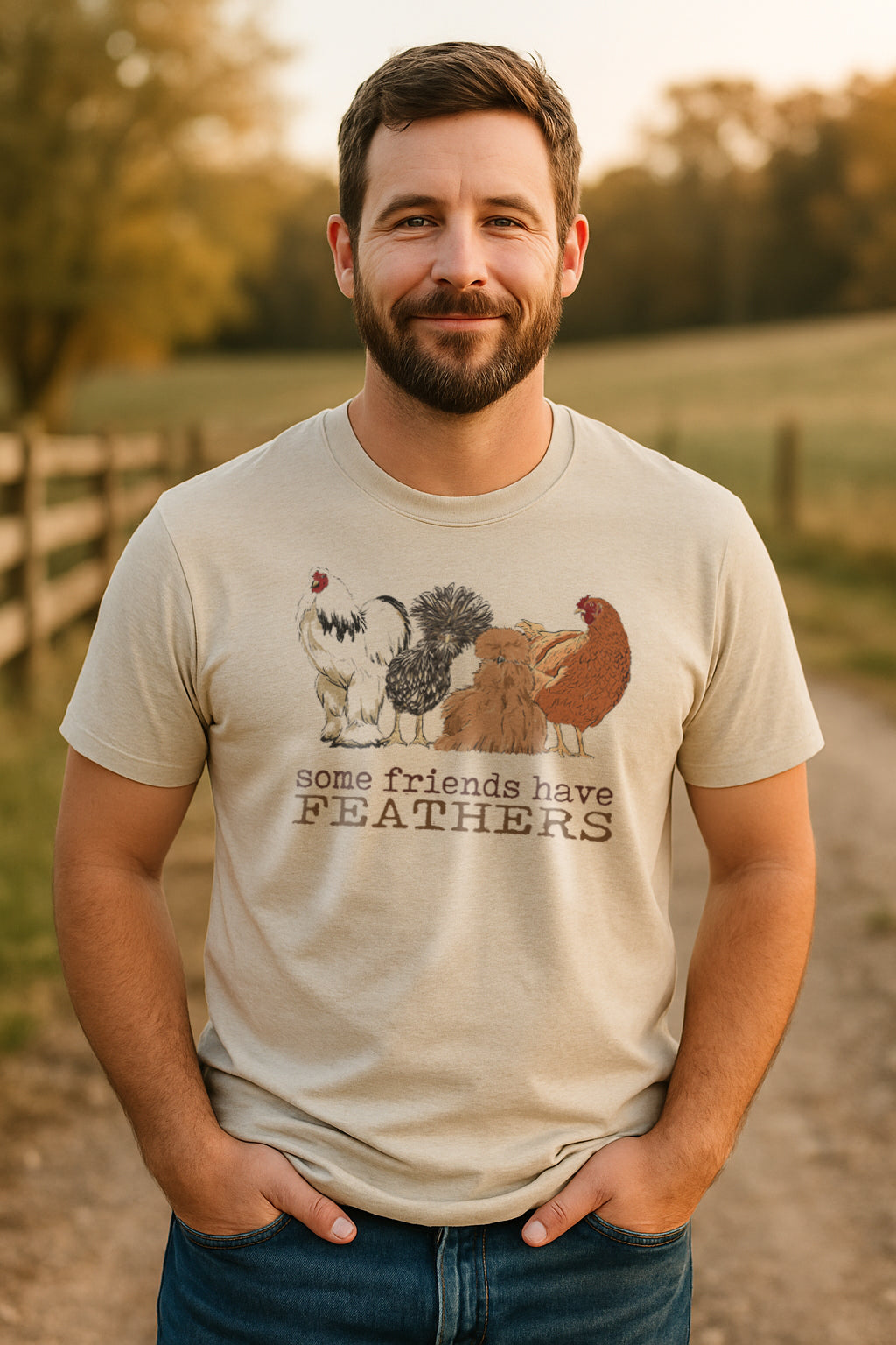 Adult "Some Friends Have Feathers" Chicken Tee or Long Sleeve Shirt