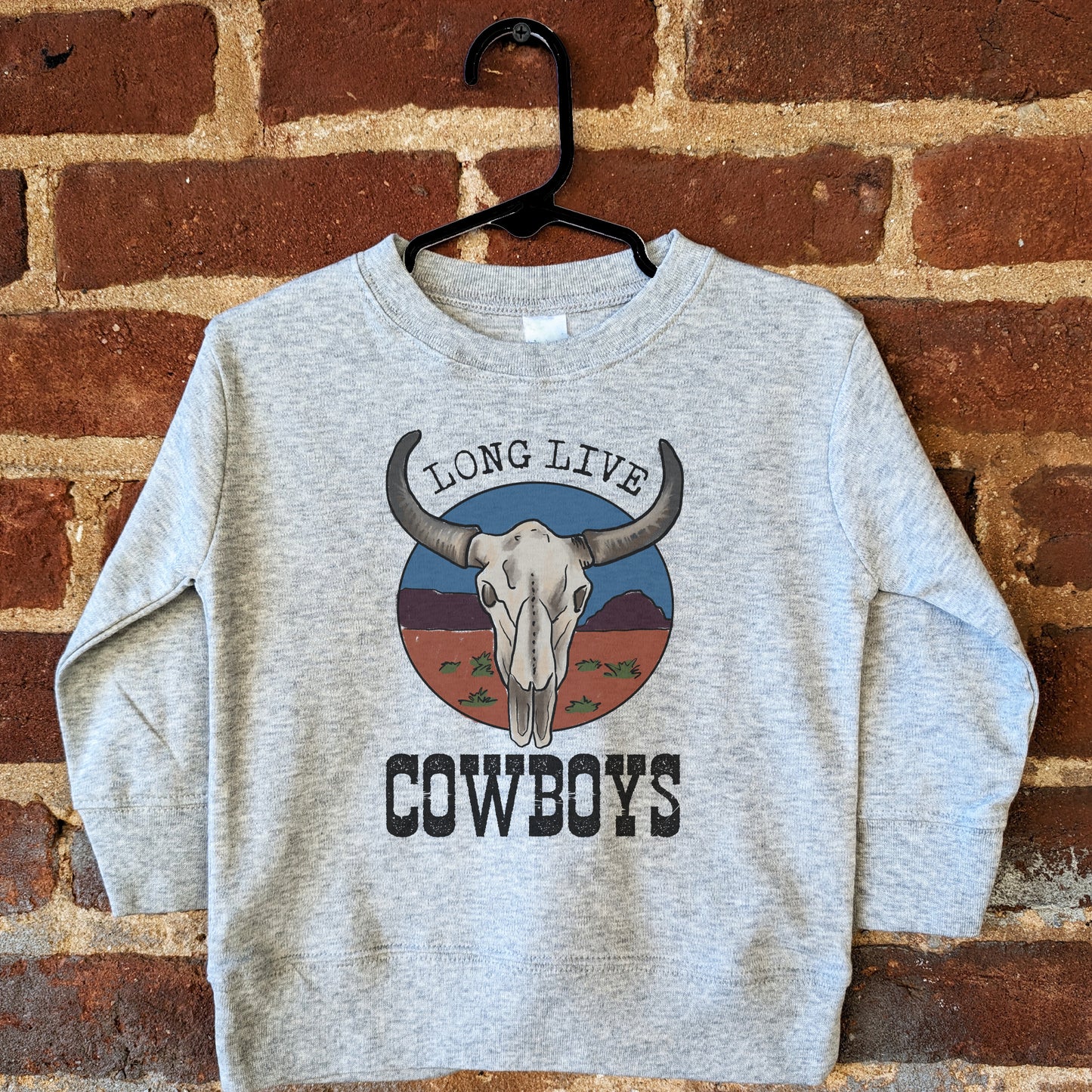 "Long Live Cowboys" Grey Long Sleeve Shirt | Western Line