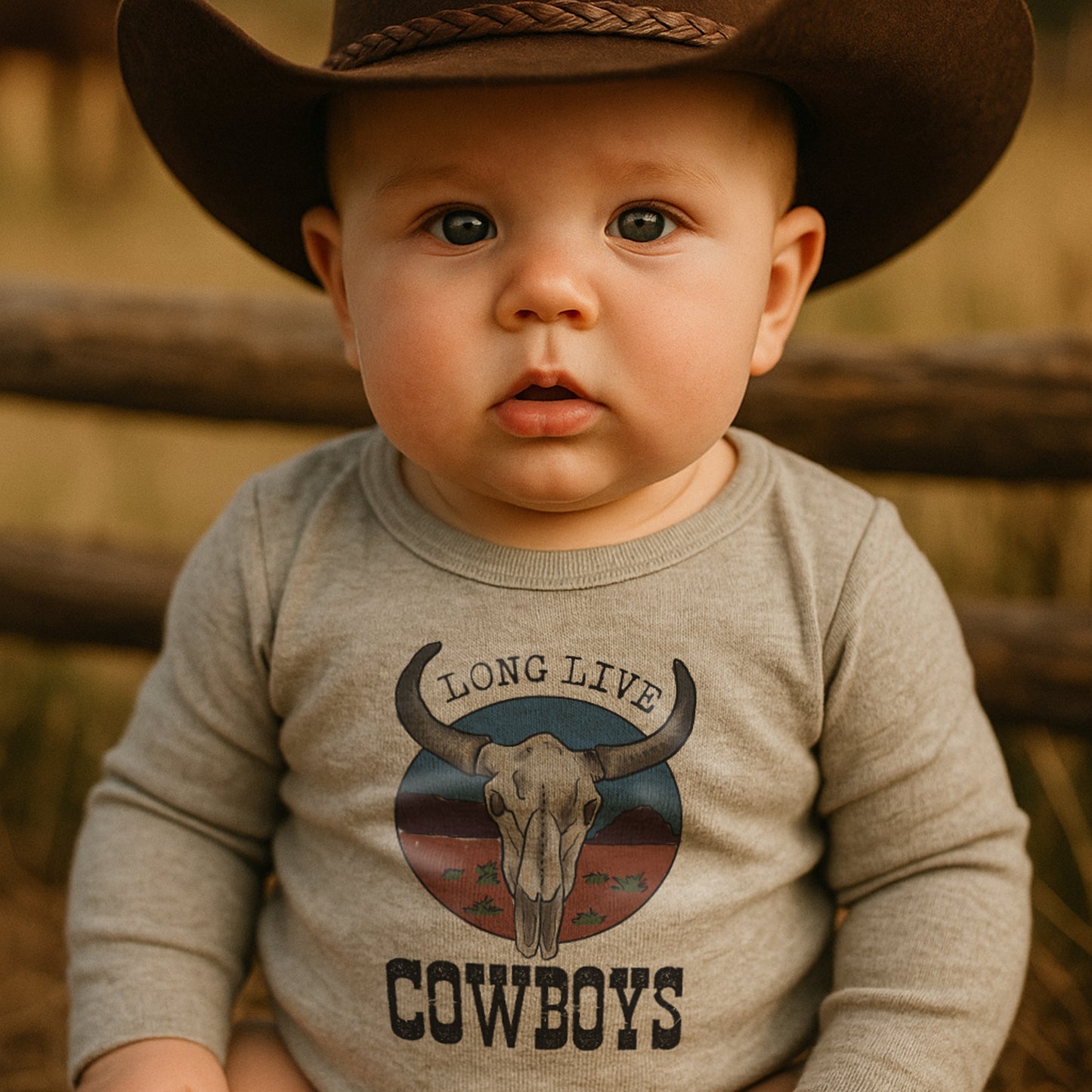 "Long Live Cowboys" Grey Body Suit | Western Line