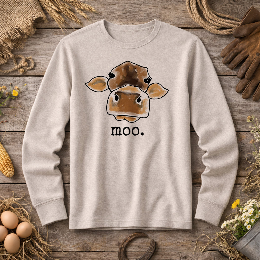 ADULT "moo." cow Country Farm Tee or Long Sleeve