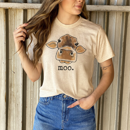 ADULT "moo." cow Country Farm Tee or Long Sleeve