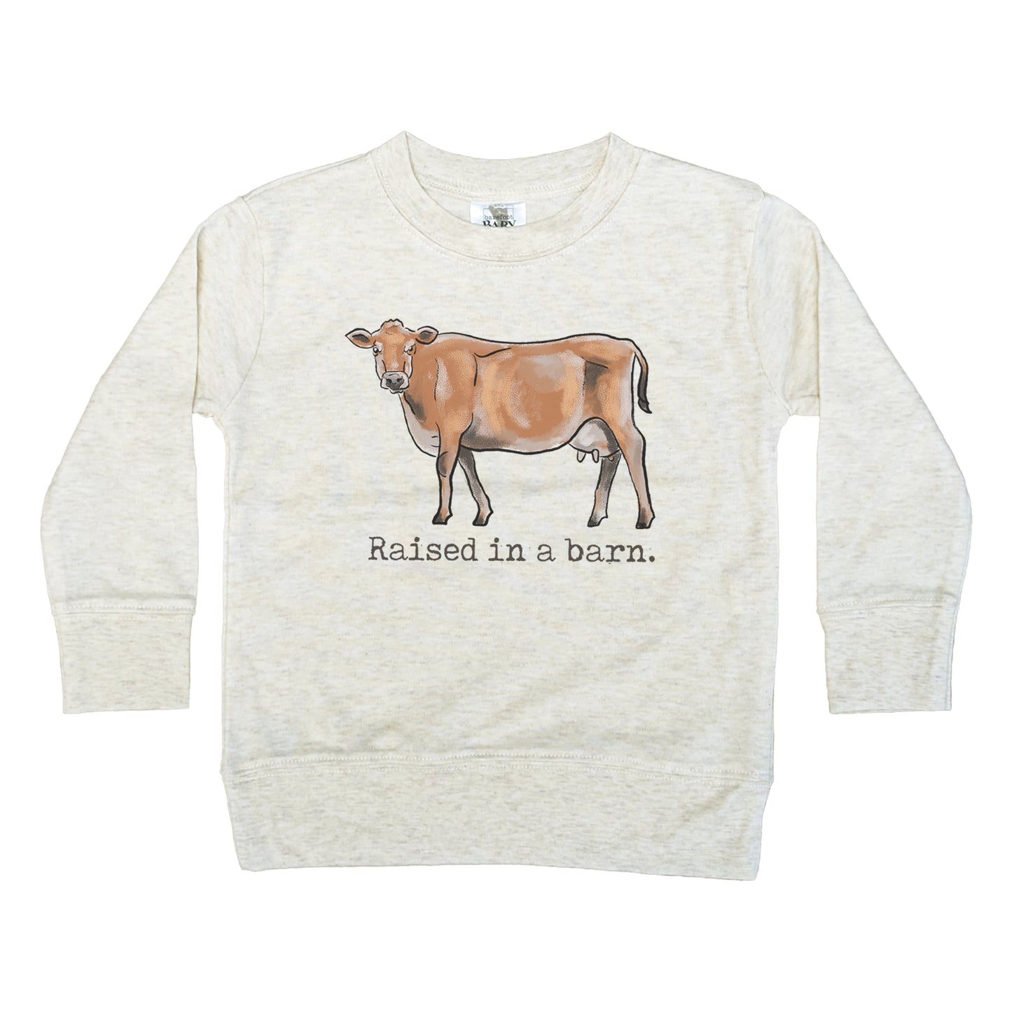 COW "Raised in a barn" Toddler Long Sleeve Shirt