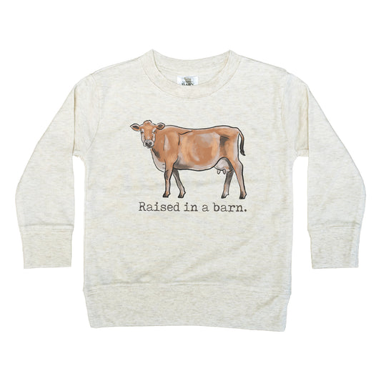 COW "Raised in a barn" Toddler Long Sleeve Shirt