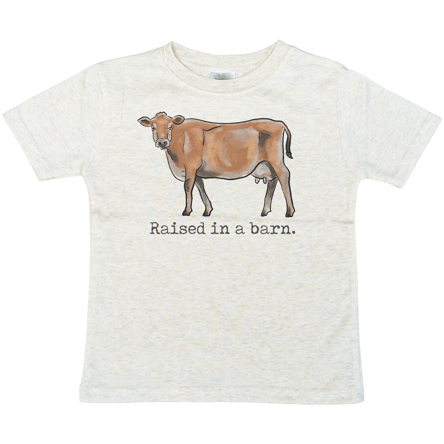 "Raised in a barn" Cow Tee