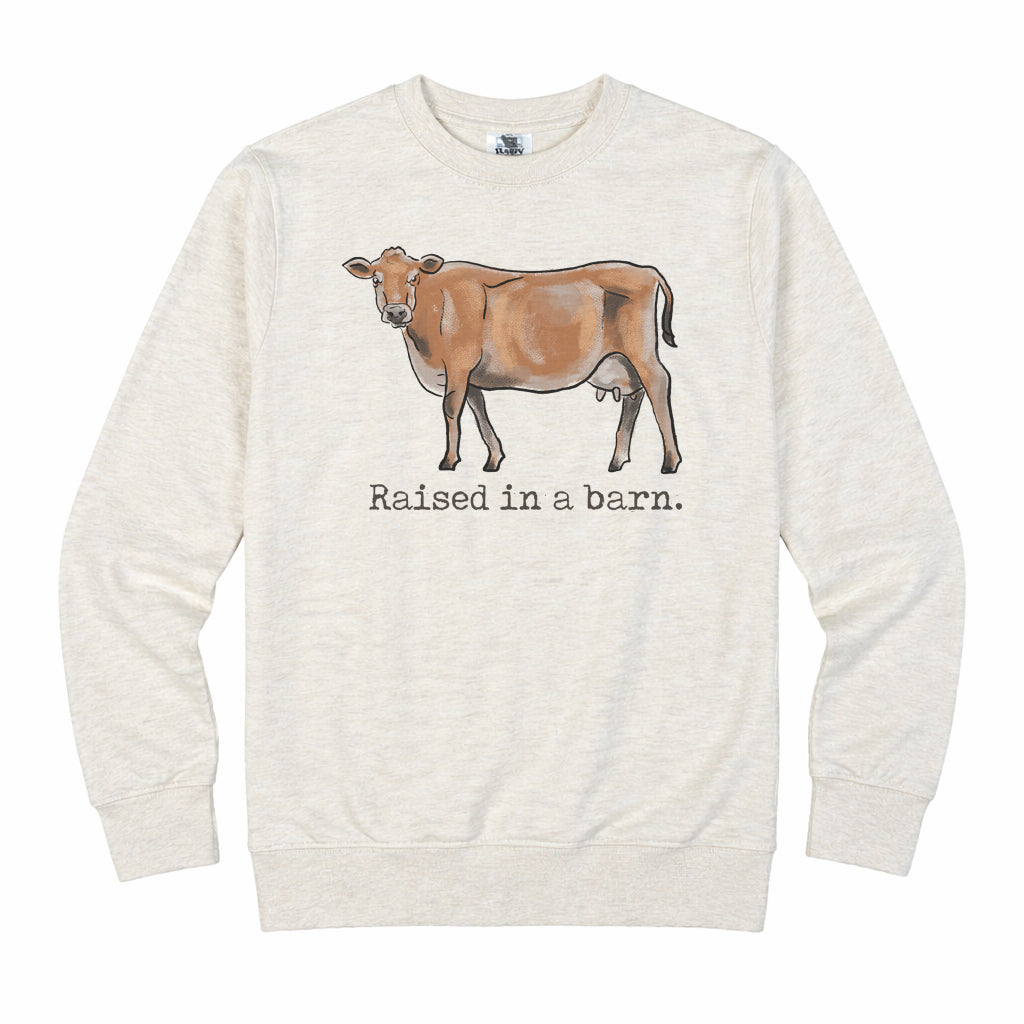 Adult "Raised in a barn" Cow Long Sleeve Shirt or Tee