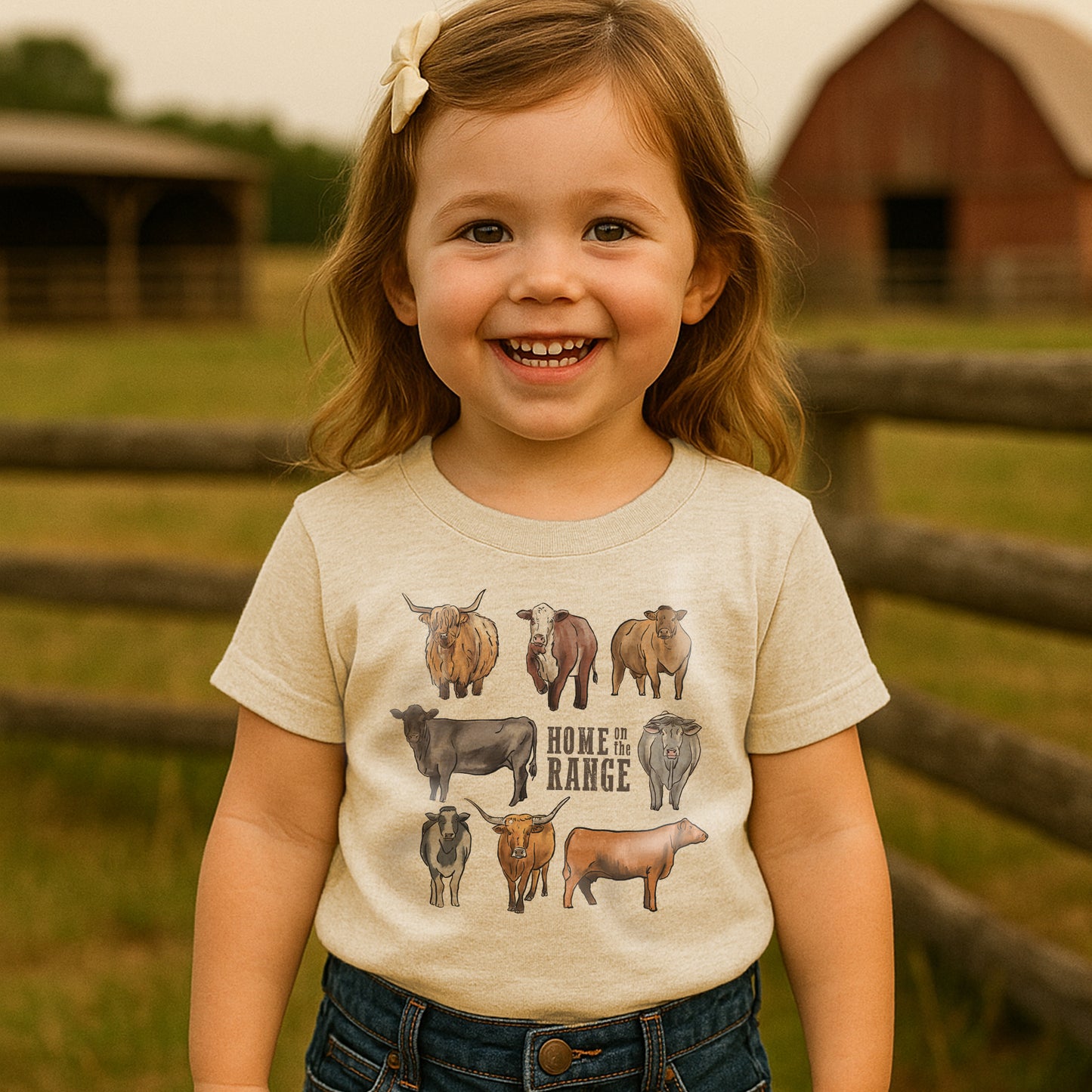 "Home on the range" Beige Toddler or Youth T-Shirt | Western Line