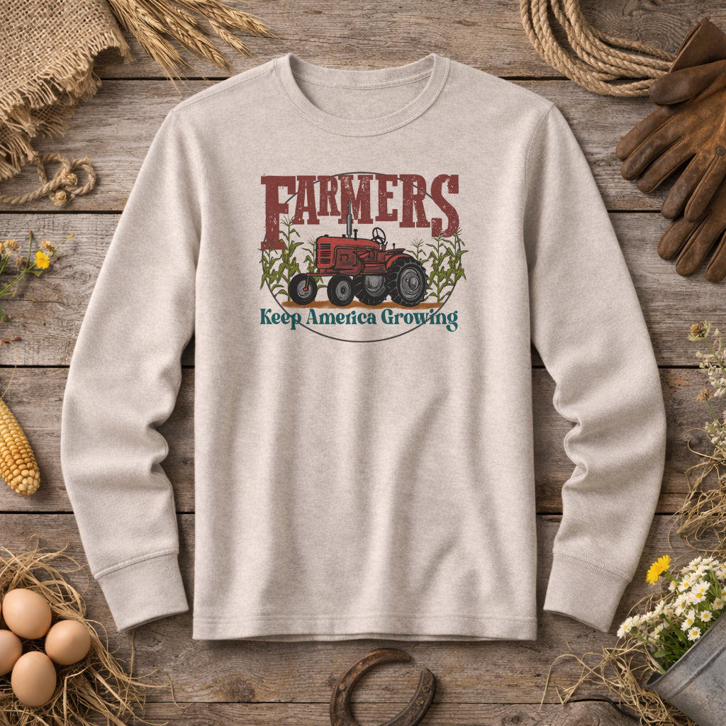 Adult "Farmers Keep America Growing" Short or Long Sleeve Short