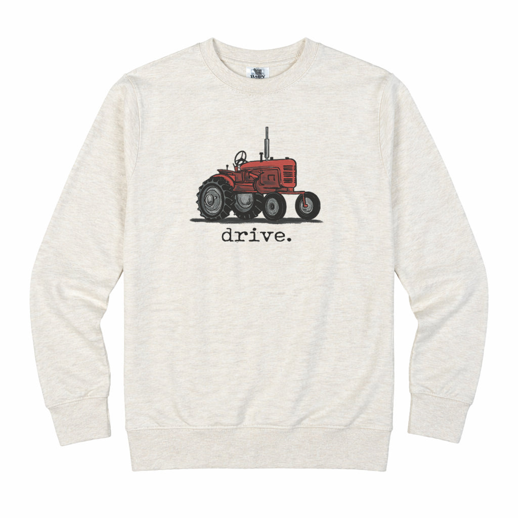 Adult "drive" Red Tractor Short or Long Sleeve Shirt