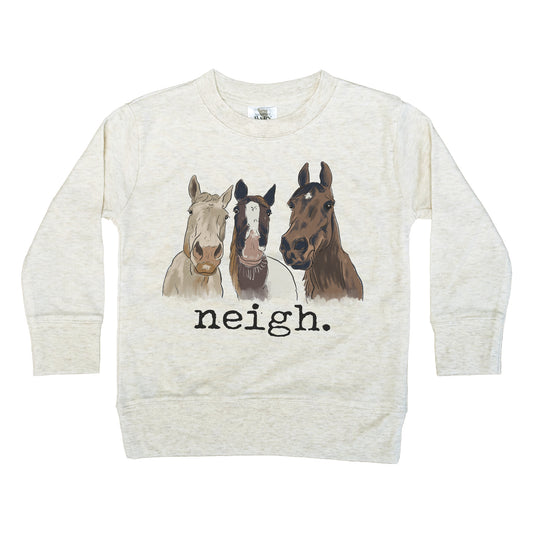 "Neigh" Three horse Toddler Long Sleeve Shirt