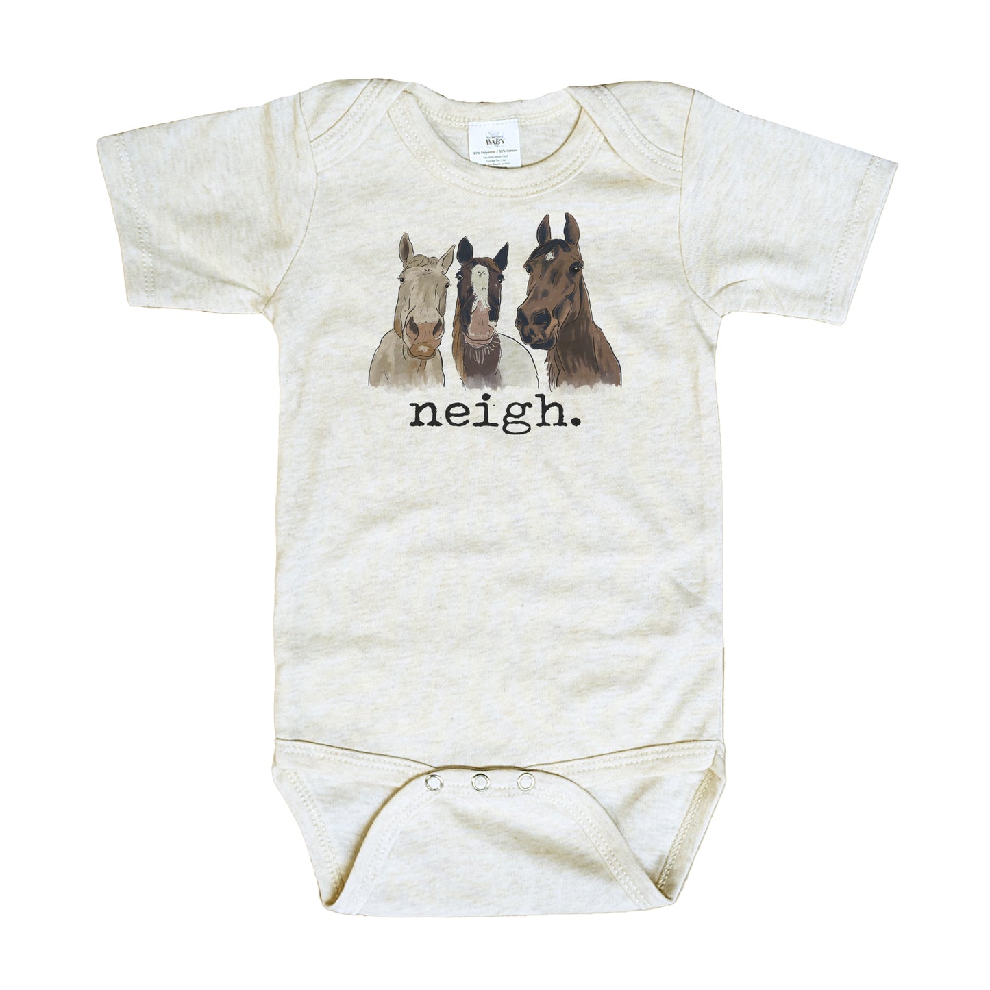 "Neigh" Three Horse Baby Body Suit