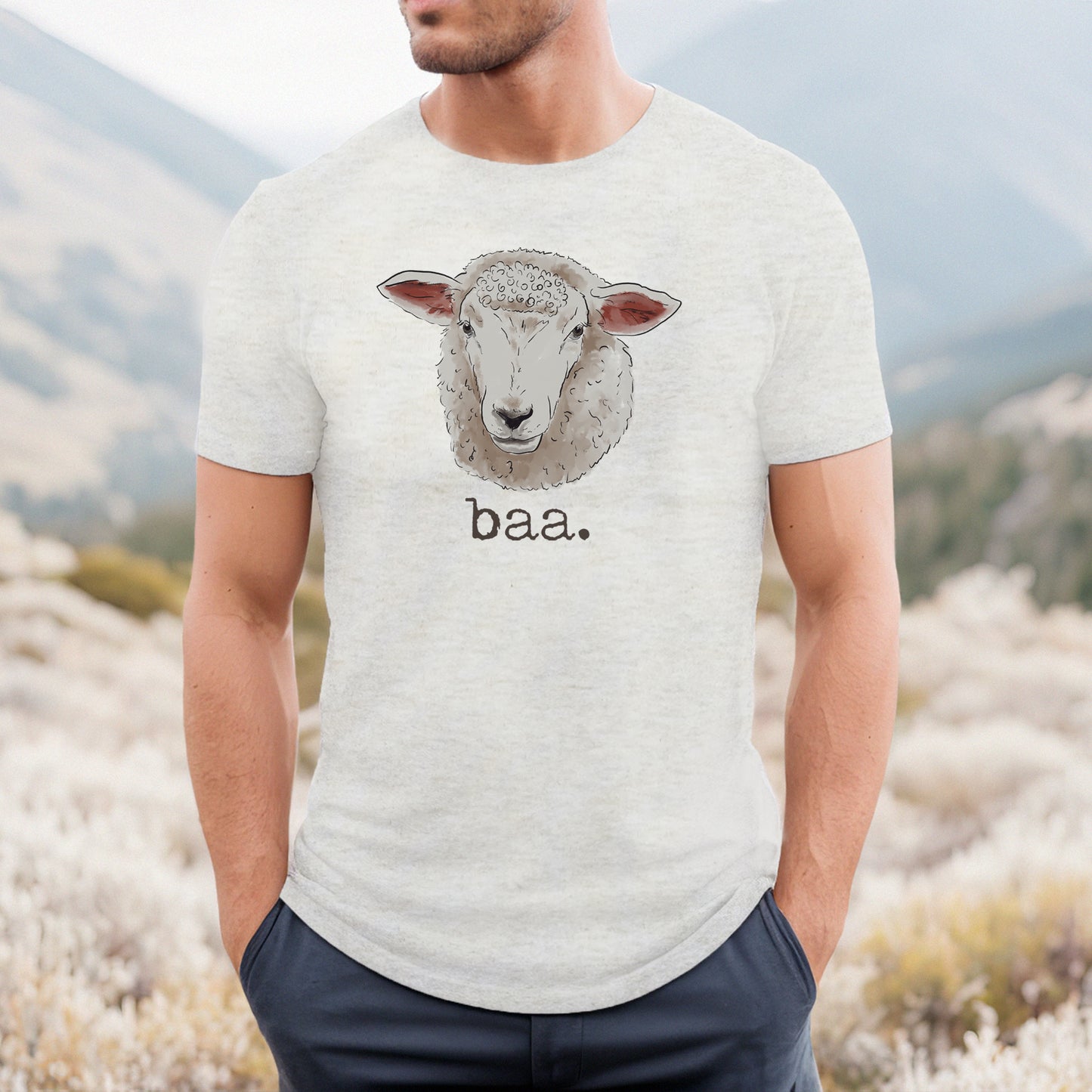 ADULT "Baa." Sheep Lover Farm Tee