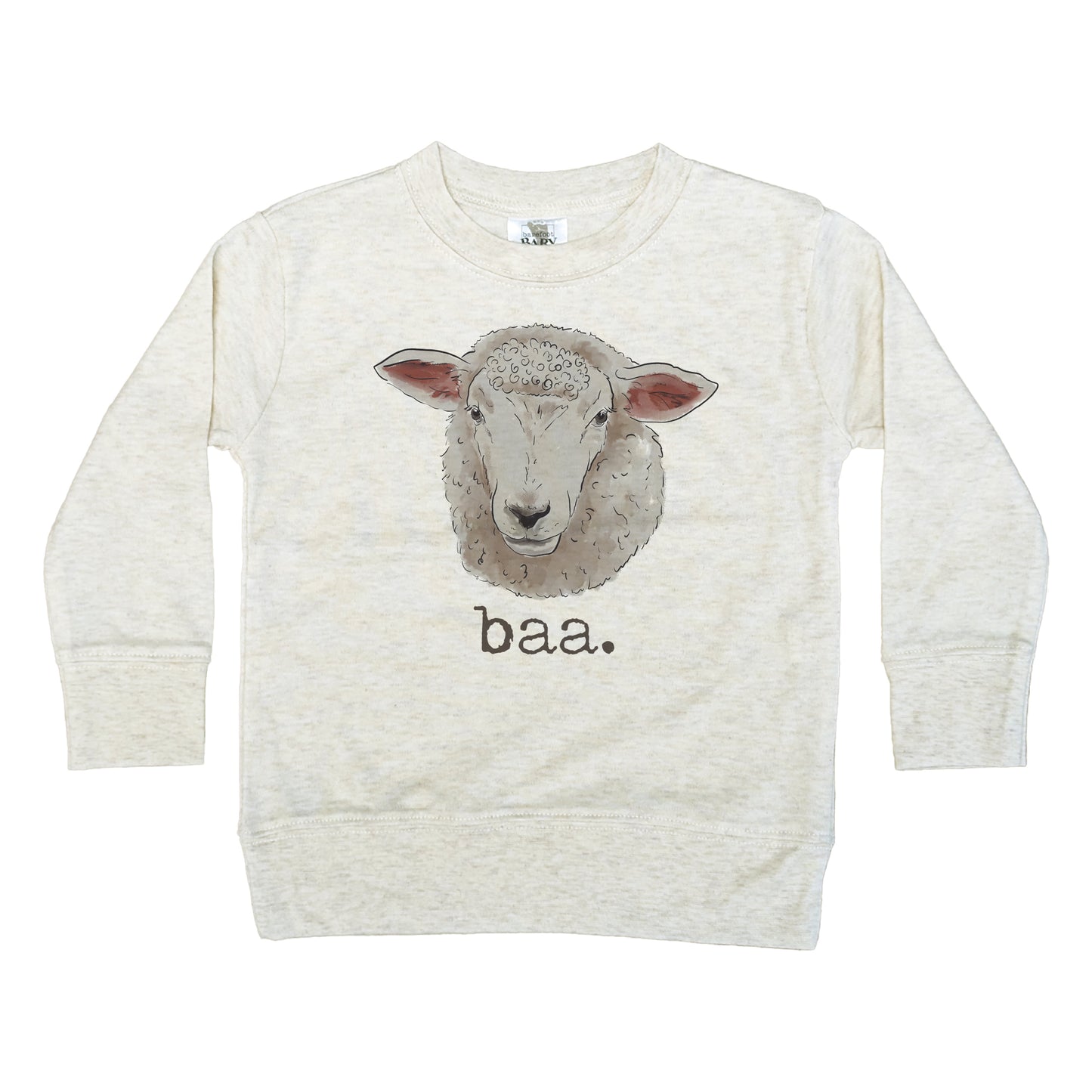 "baa" Sheep Beige Toddler/Youth Long Sleeve Shirt