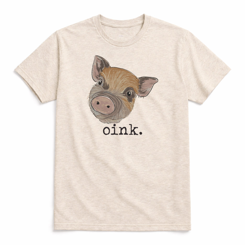 "Oink" pig Adult Tee or Long Sleeve Shirt