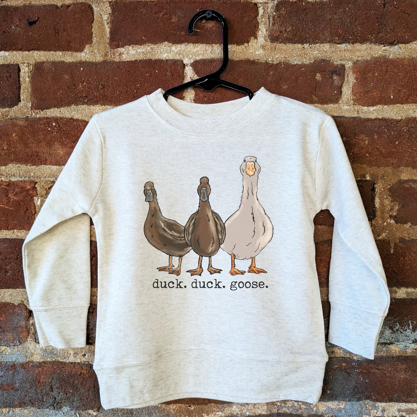 "duck. duck. goose" Toddler/Youth Beige Long Sleeve Shirt