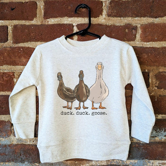 "duck. duck. goose" Toddler/Youth Beige Long Sleeve Shirt