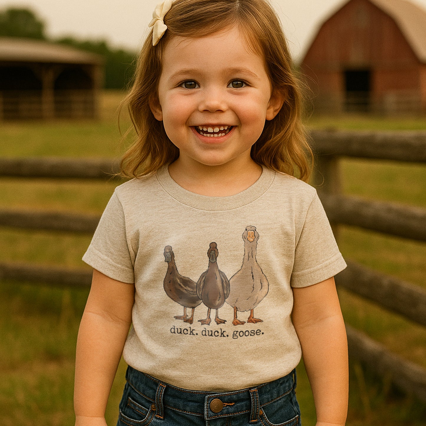 "duck. duck. goose" Toddler/Youth Beige tee