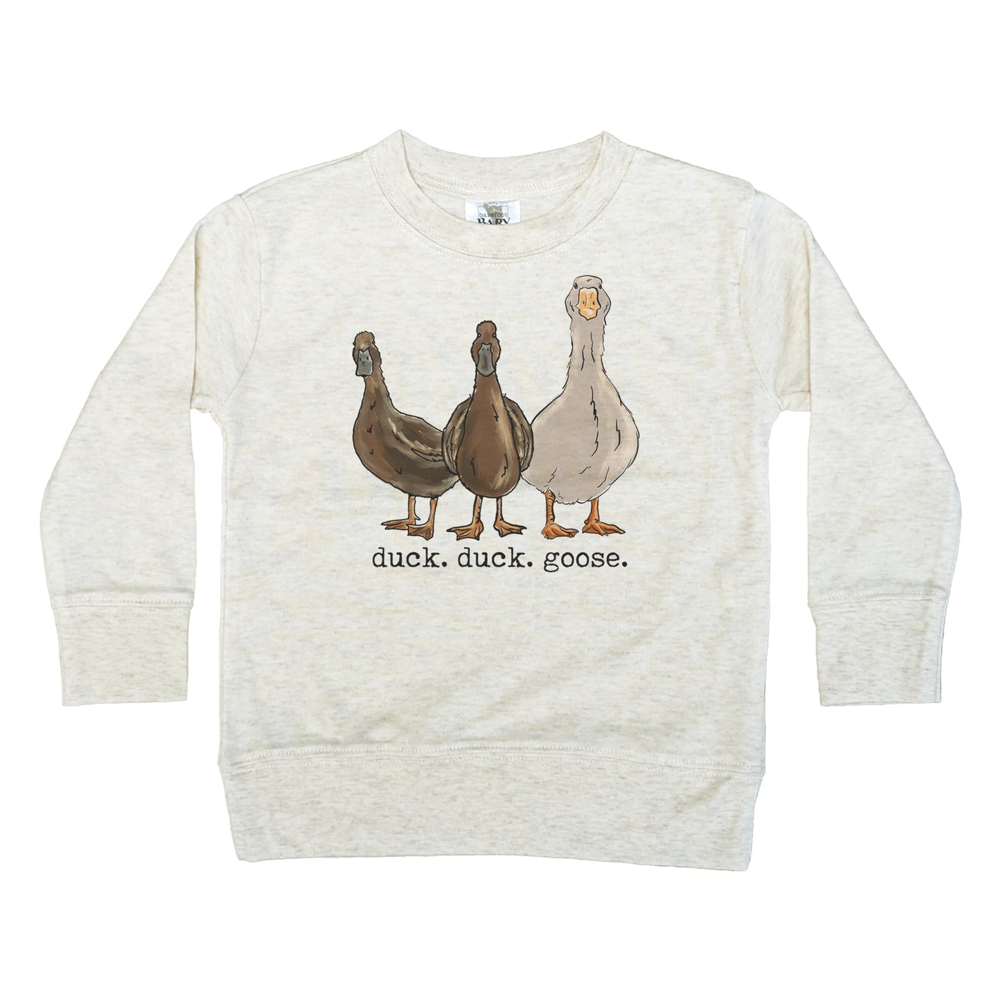 "duck. duck. goose" Toddler/Youth Beige Long Sleeve Shirt