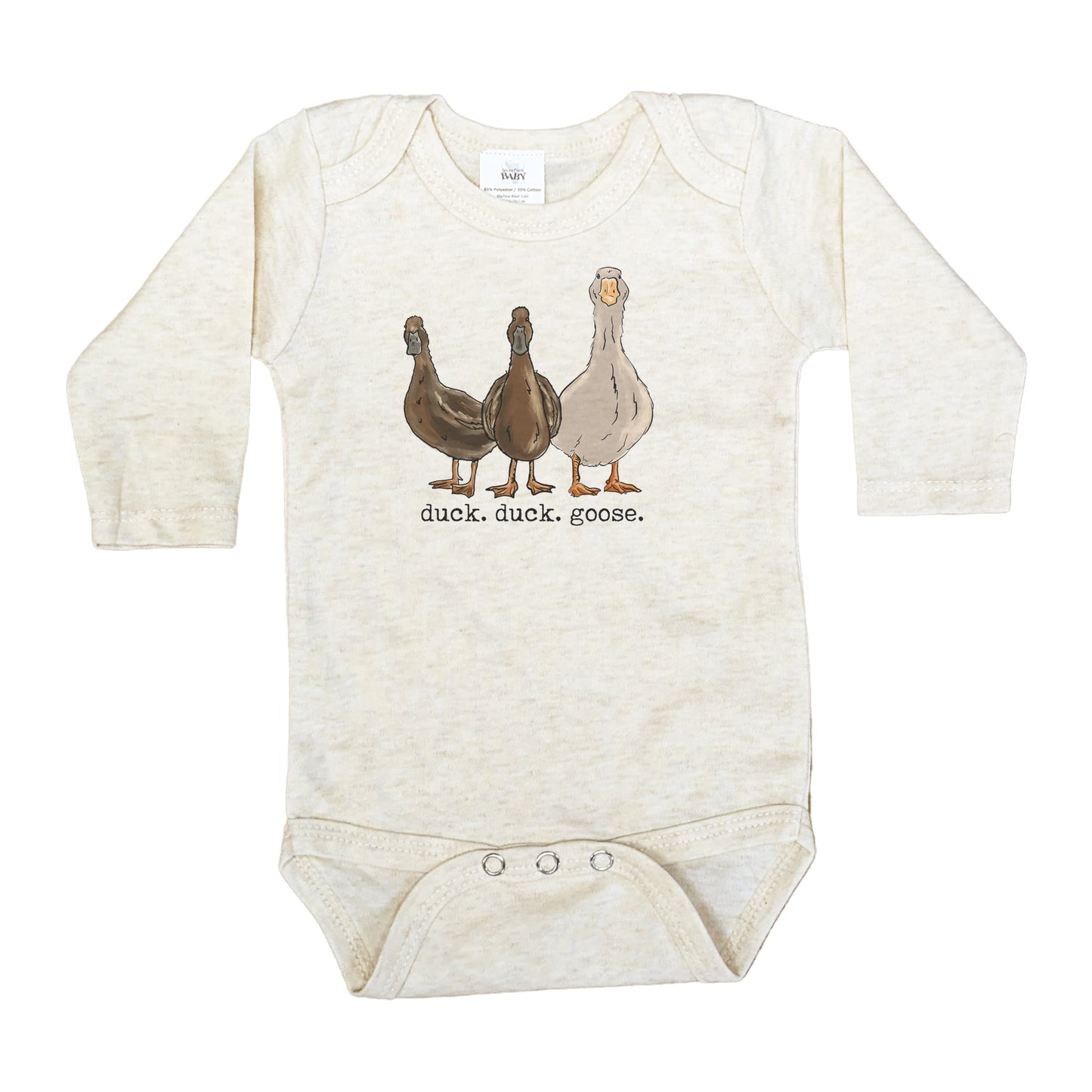 "duck. duck. goose" Beige Baby Body suit
