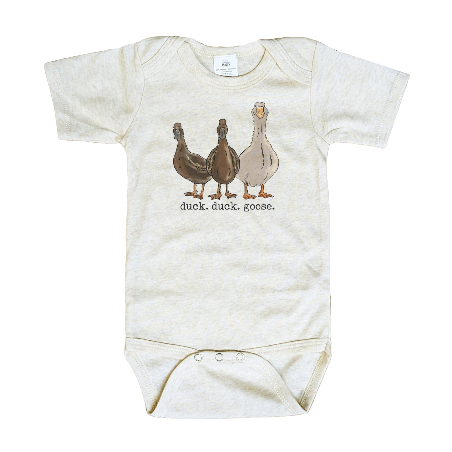 "duck. duck. goose" Beige Baby Body suit