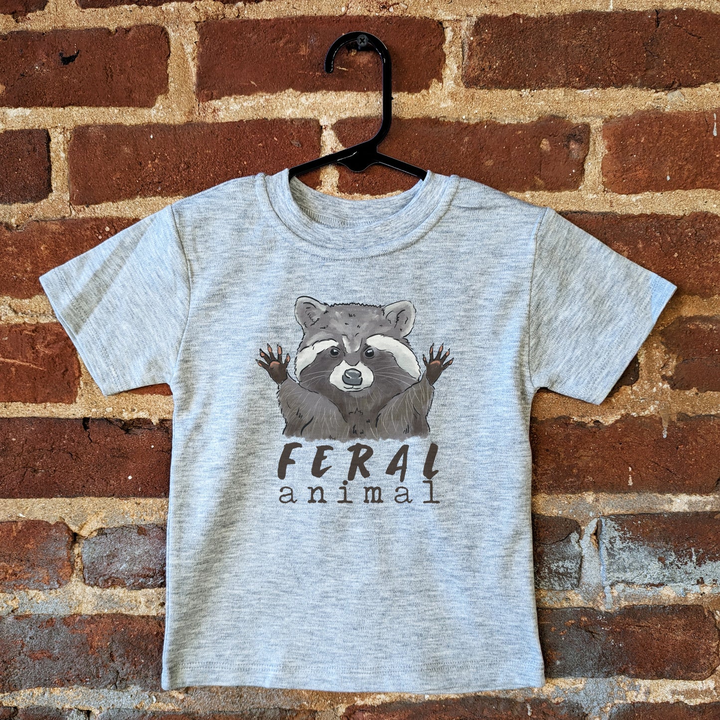 "Feral Animal" Realistic Woodland Raccoon Grey tee