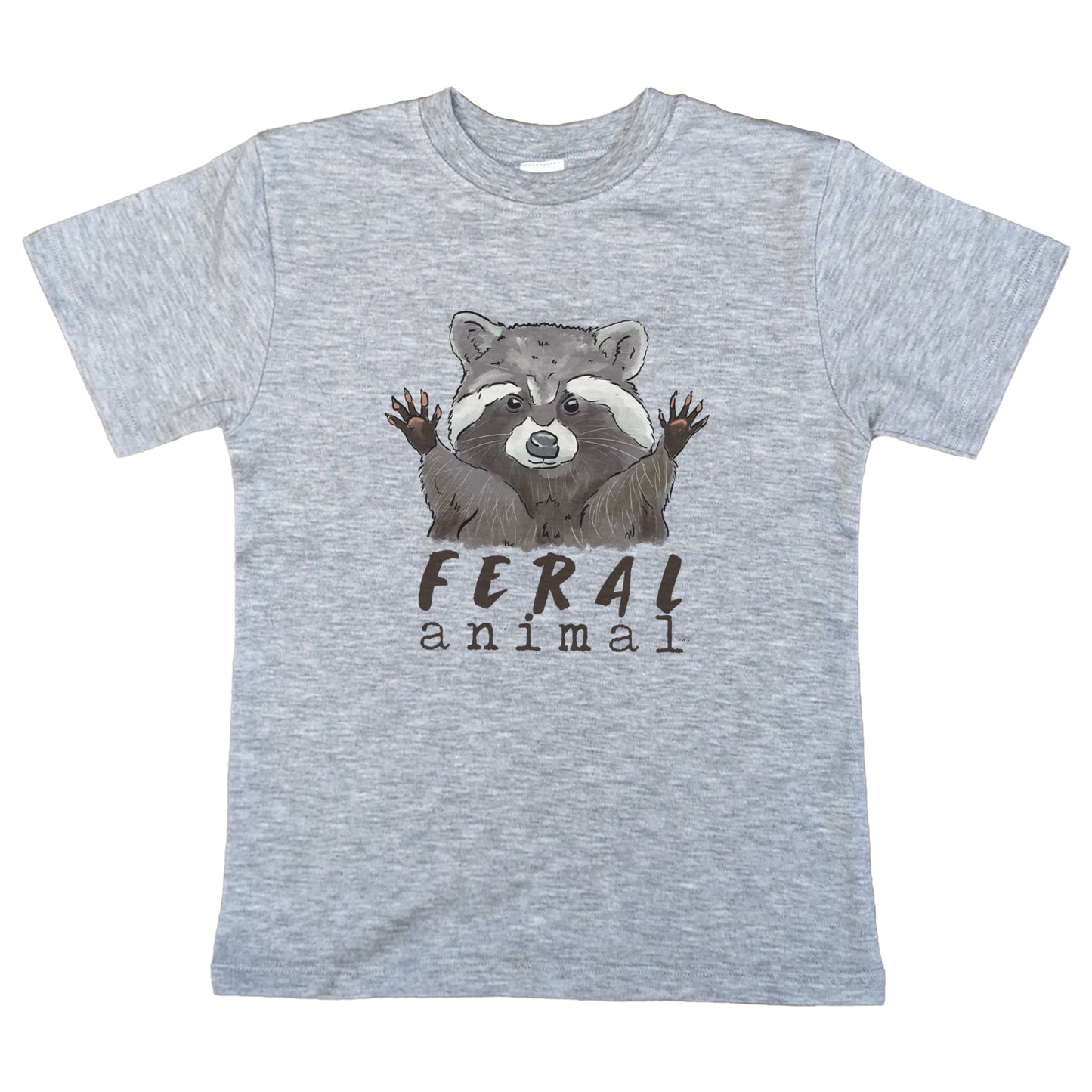 "Feral Animal" Realistic Woodland Raccoon Grey tee