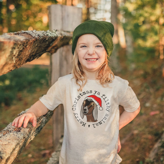 "Filthy Animal" Country Western Goat Kid Christmas 2024 tee
