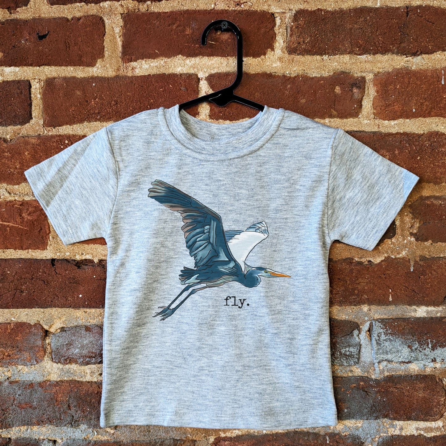 "Fly" Blue Heron Lake Life Summer T-Shirt for Kids