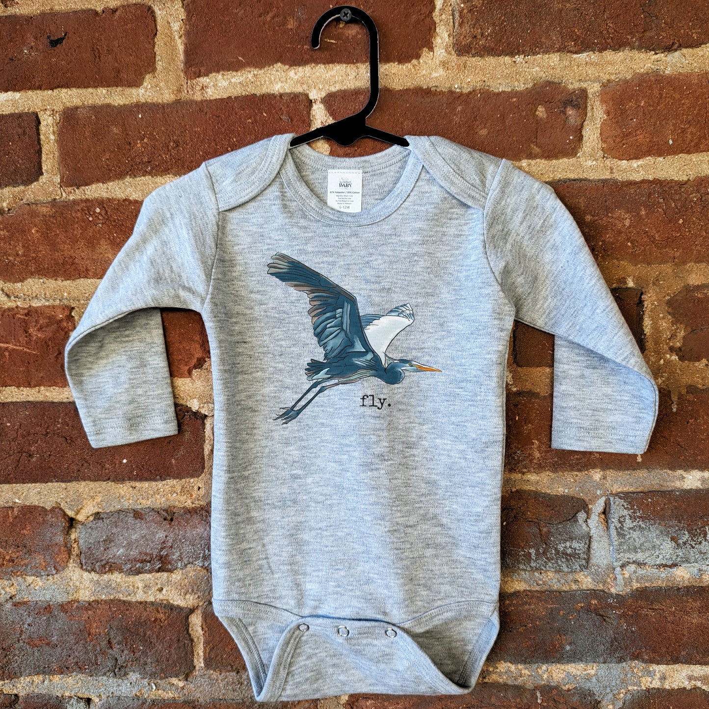 "Fly" Blue Heron Lake Life Body Suit for Newborns