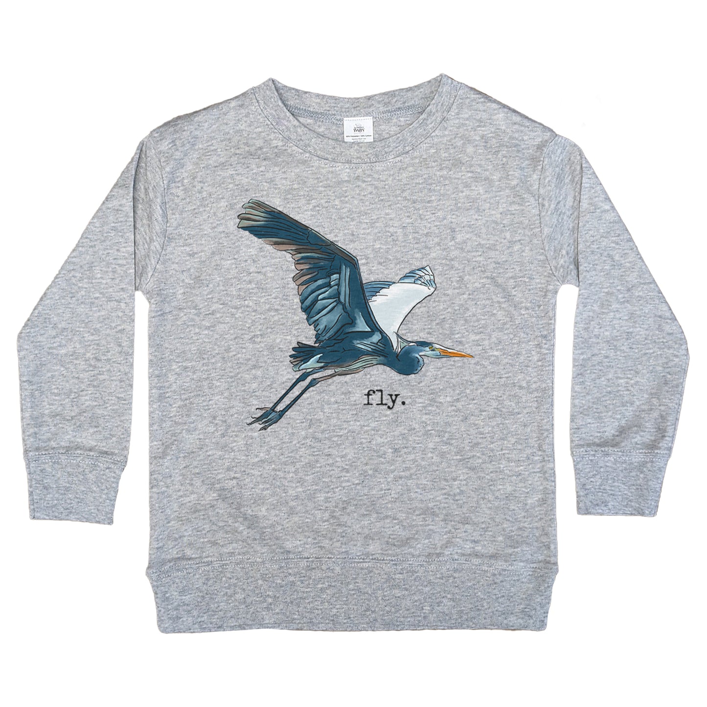 "Fly" Blue Heron Lake Life Summer Long Sleeve Shirt for Kids