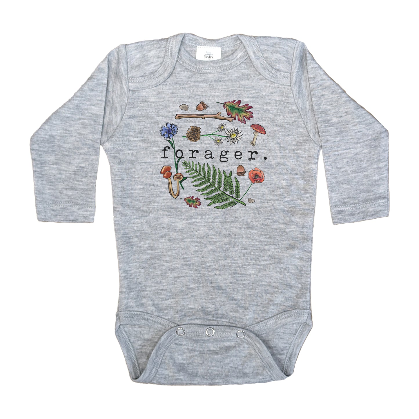 "Forager" Nature Baby Hiking GREY Body Suit