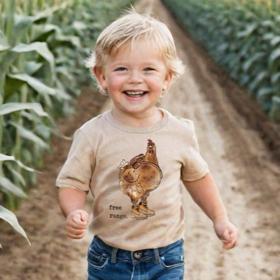 "Free Range" Hiking Chicken Soft T-Shirt for Kids