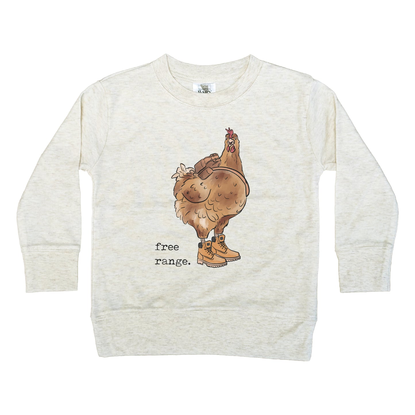 "Free Range" Hiking Chicken Long Sleeve Shirt for Kids