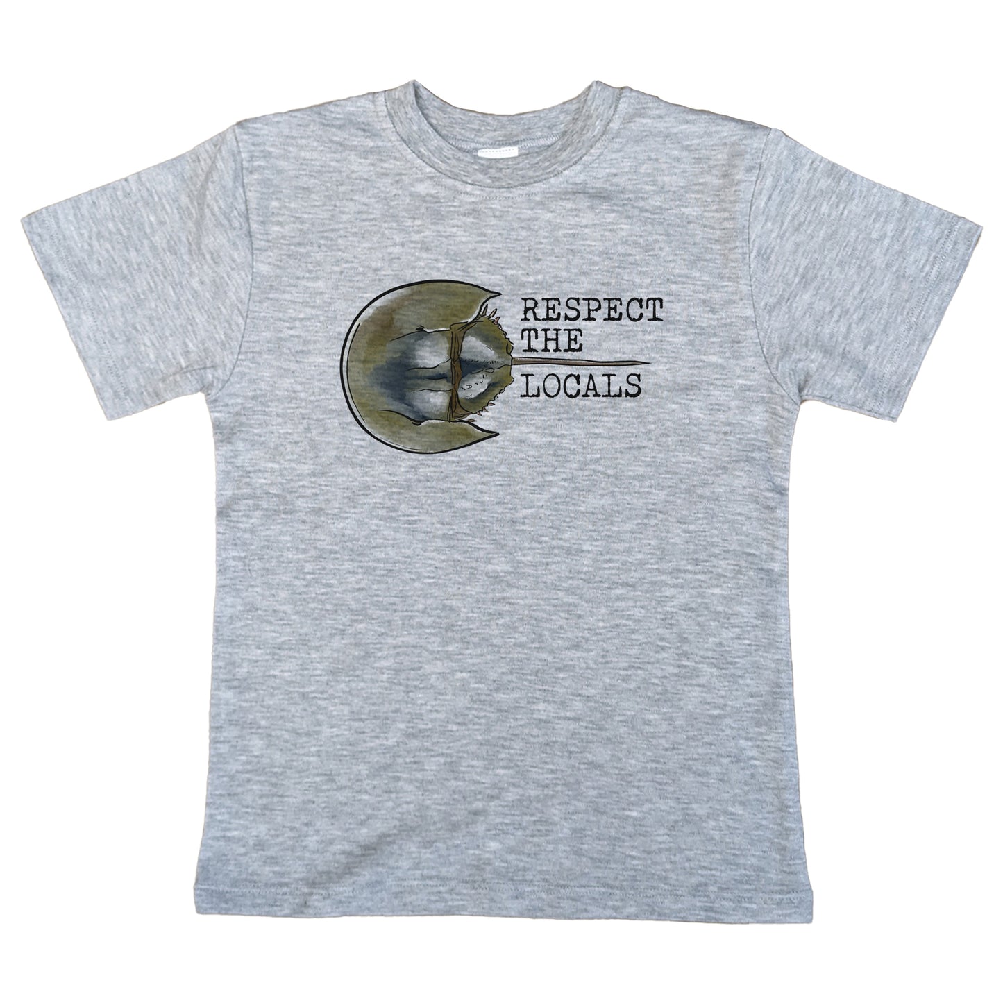 "Respect the Locals" Grey Beach Kid Horseshoe Crab Tee Shirt
