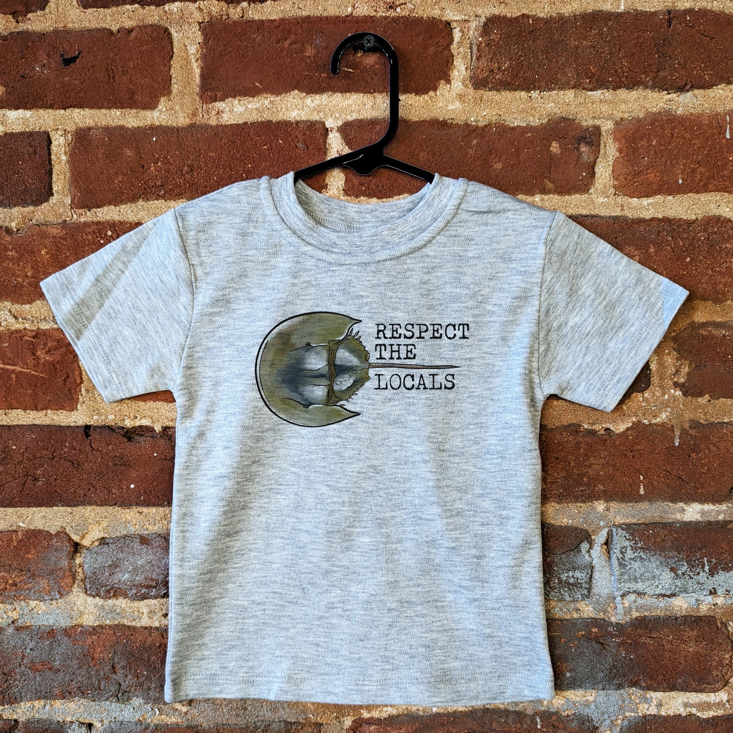 "Respect the Locals" Grey Beach Kid Horseshoe Crab Tee Shirt