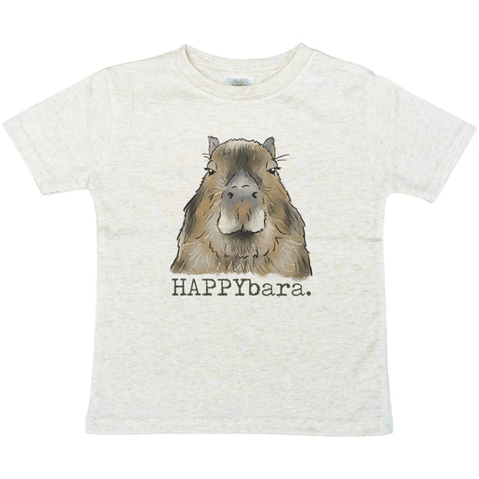 "HAPPYbara" Capybara Quirky Beige Toddler/Youth Tee