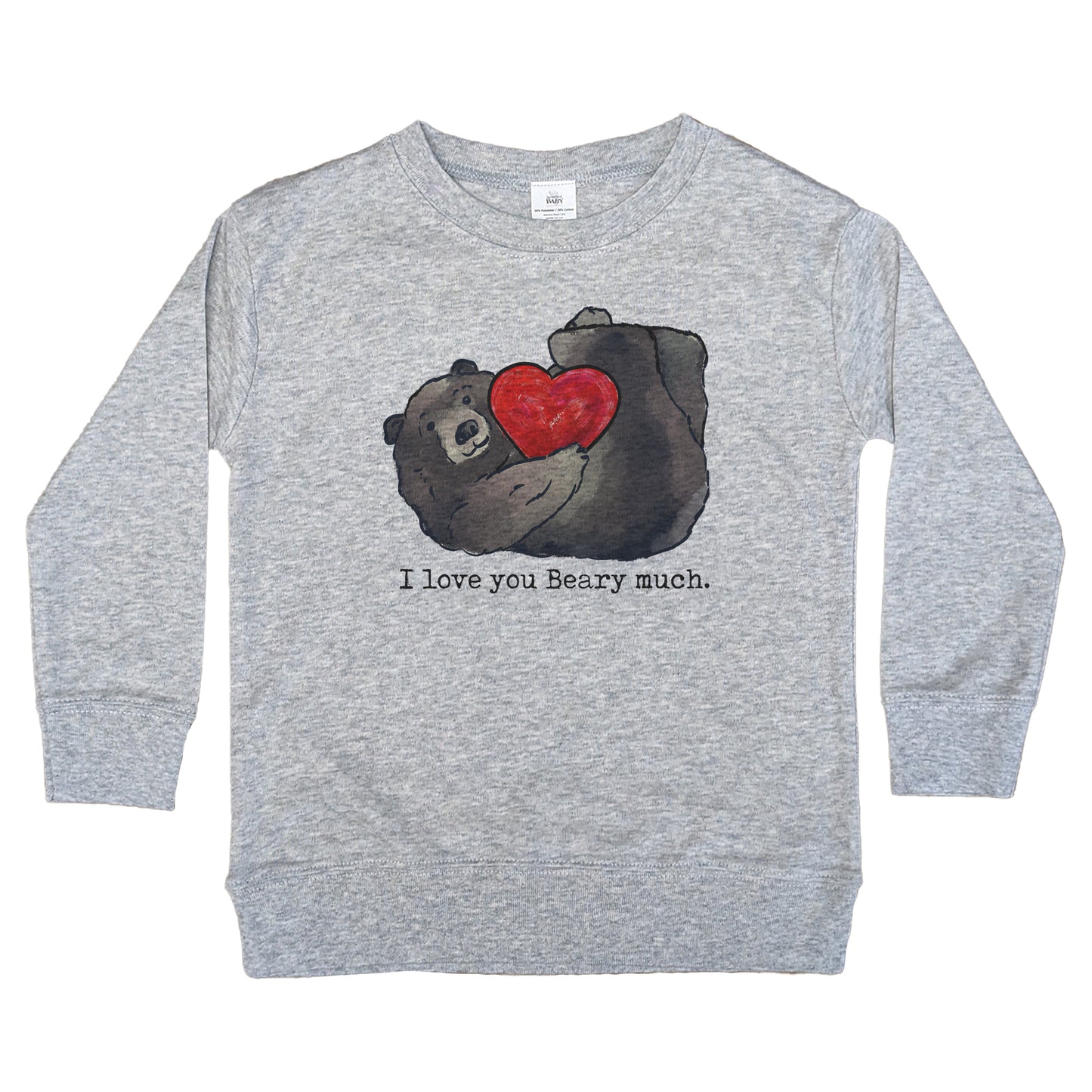 "I love you Beary much" Valentine's Day Baby Bear Long Sleeve shirt for Kids