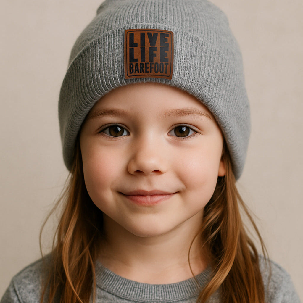 "Live Life Barefoot" Country Kid Rural Living Beanie Hat | One Size Fits All | FOUR Color Options